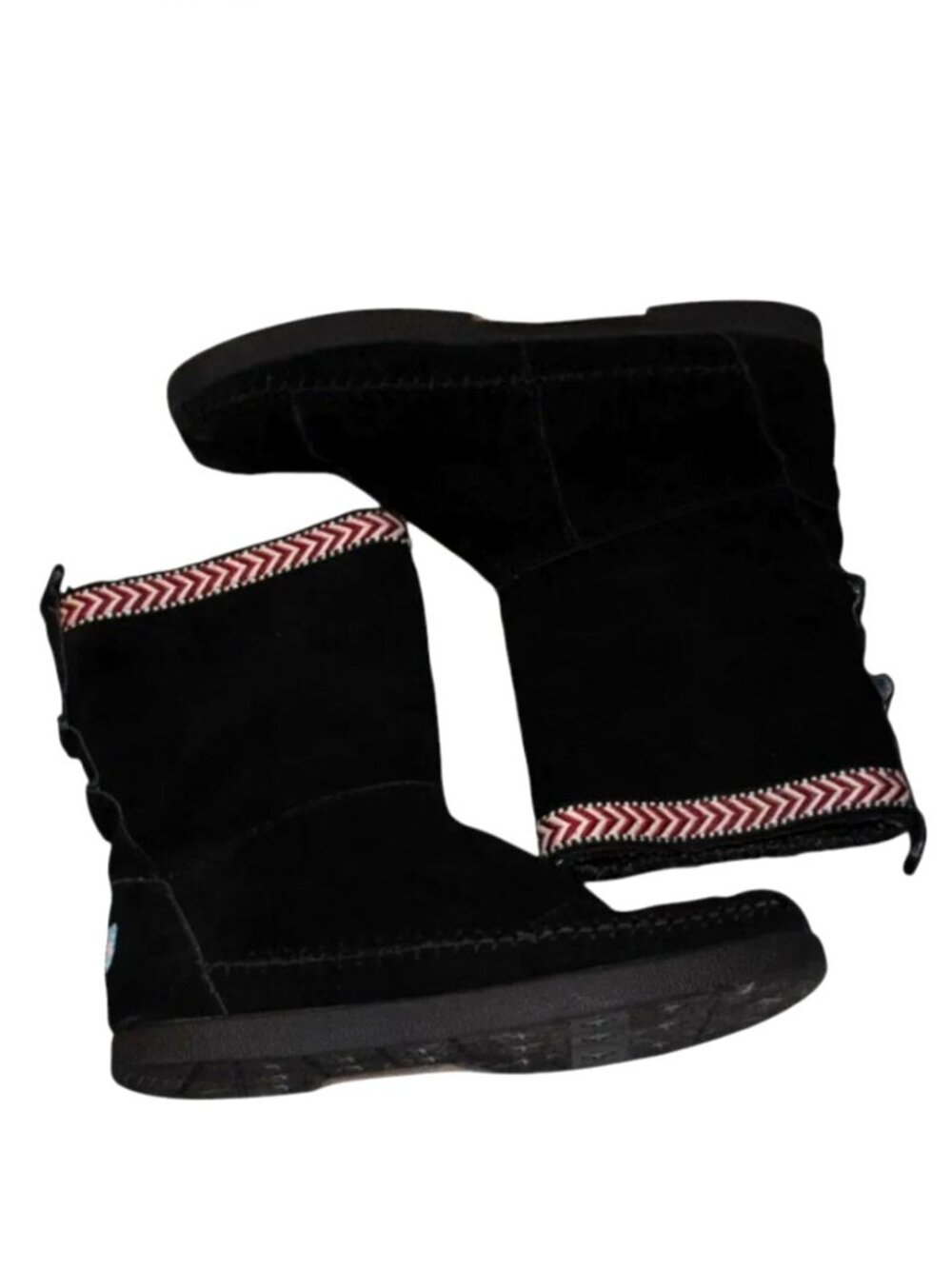 Toms 10 Genuine Suede Leather Black Boots Booties